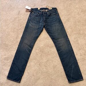 Ralph Lauren Double RL Men's Slim Japanese Selvedge Denim Jeans - Dark Blue